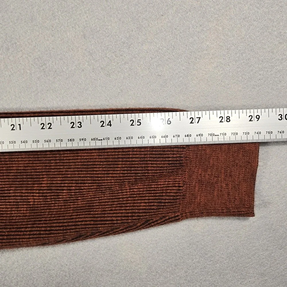 Banana‎ Republic Mens Large Brown Sweater Ribbed Quarter-Zip Mock Neck Cotton